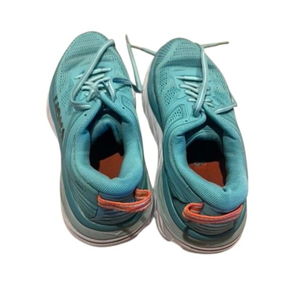 Hoka One One women's Bondi 7 Blue Teal size 7 running shoes elevated comfy walk - Picture 3 of 10